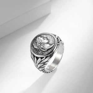 Roman Warrior Julius Caesar Coin Stainless Steel Ring