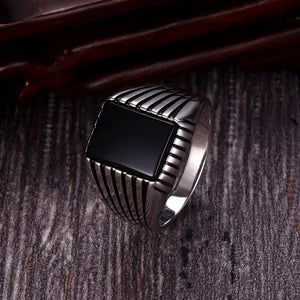 Simple Black Onyx Ring